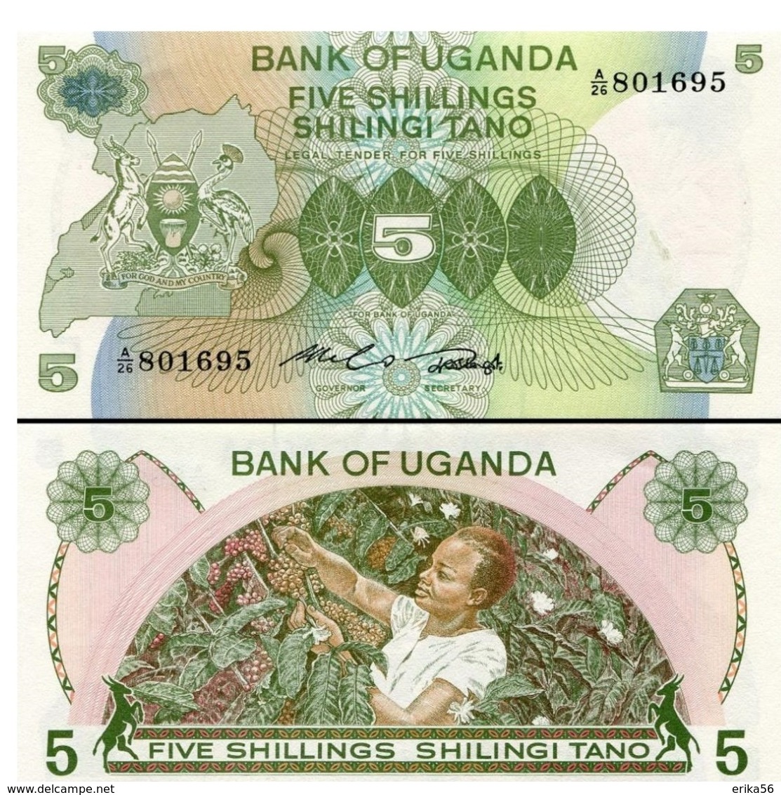 Billet Ouganda 5 Shiling - Ouganda