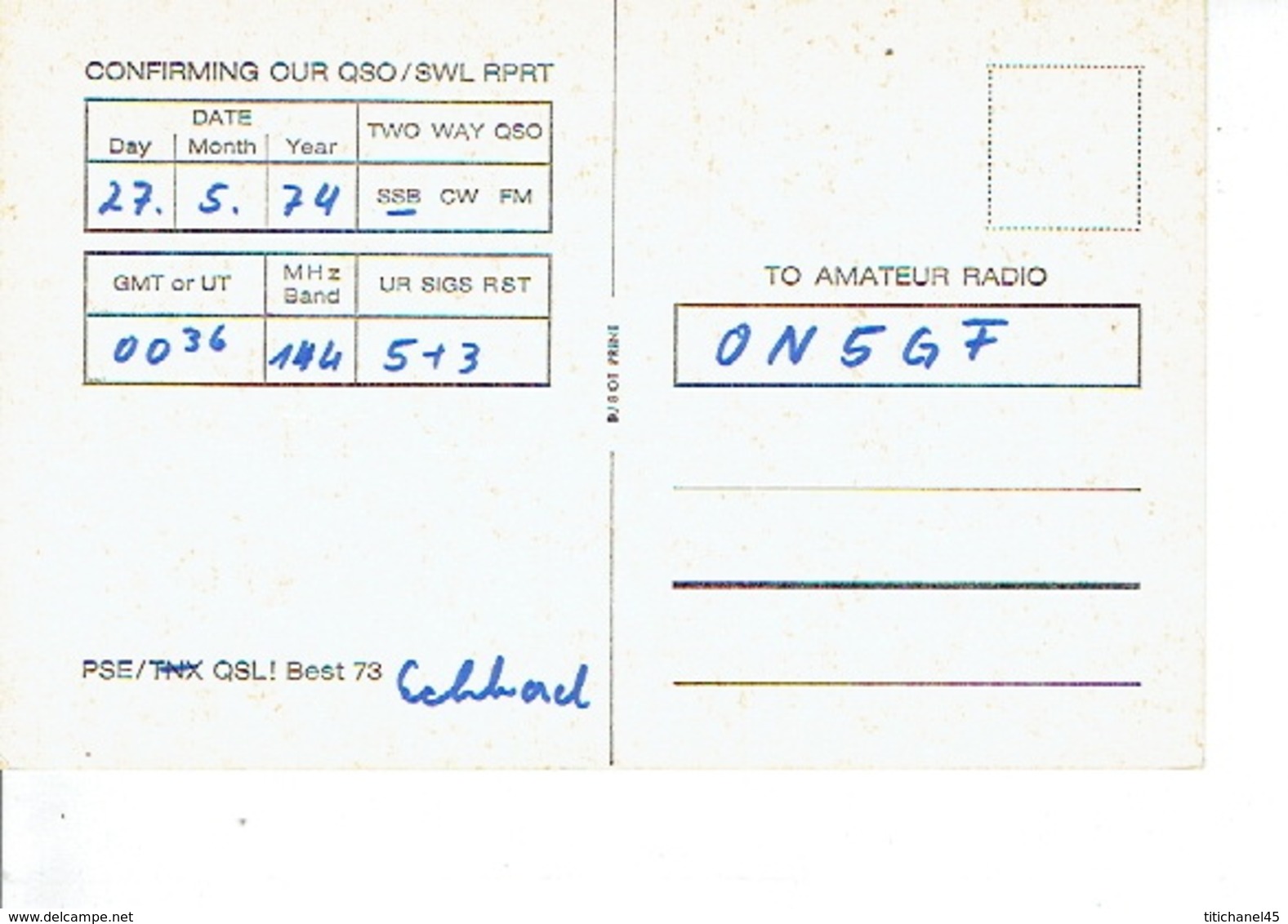 QSL - GERMANY - DB7QU - ECKHARD FATH - LENGERICH - 1974 - Radio Amatoriale