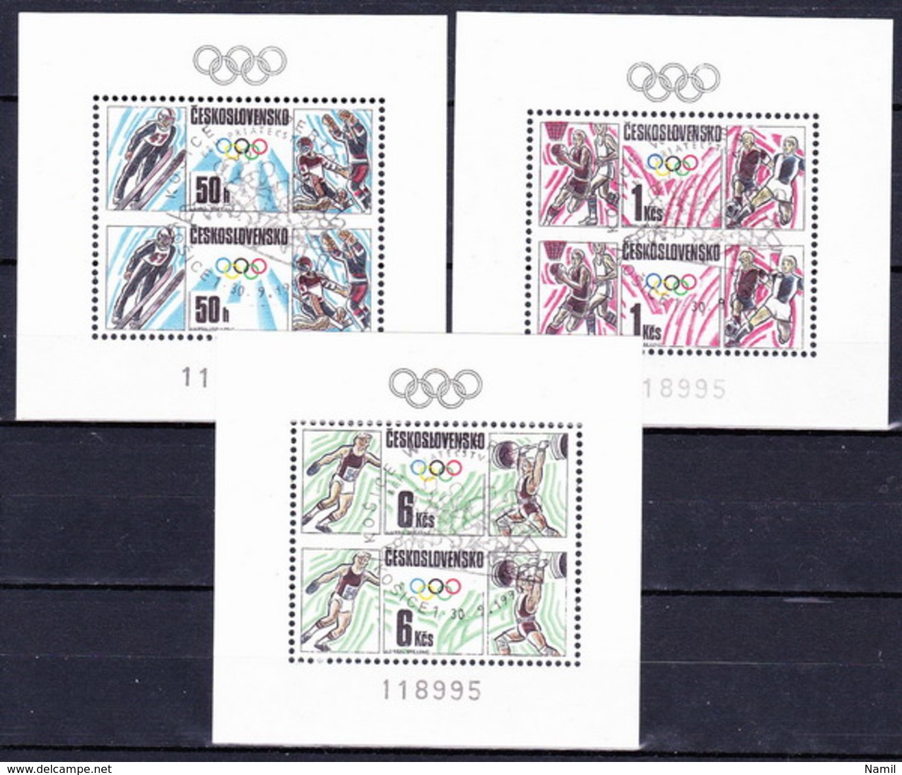 Tchécoslovaquie 1988 Mi 2941-3 - Bl.74-6 (Yv 2752-4 Les Feuillets), Obliteré - Used Stamps