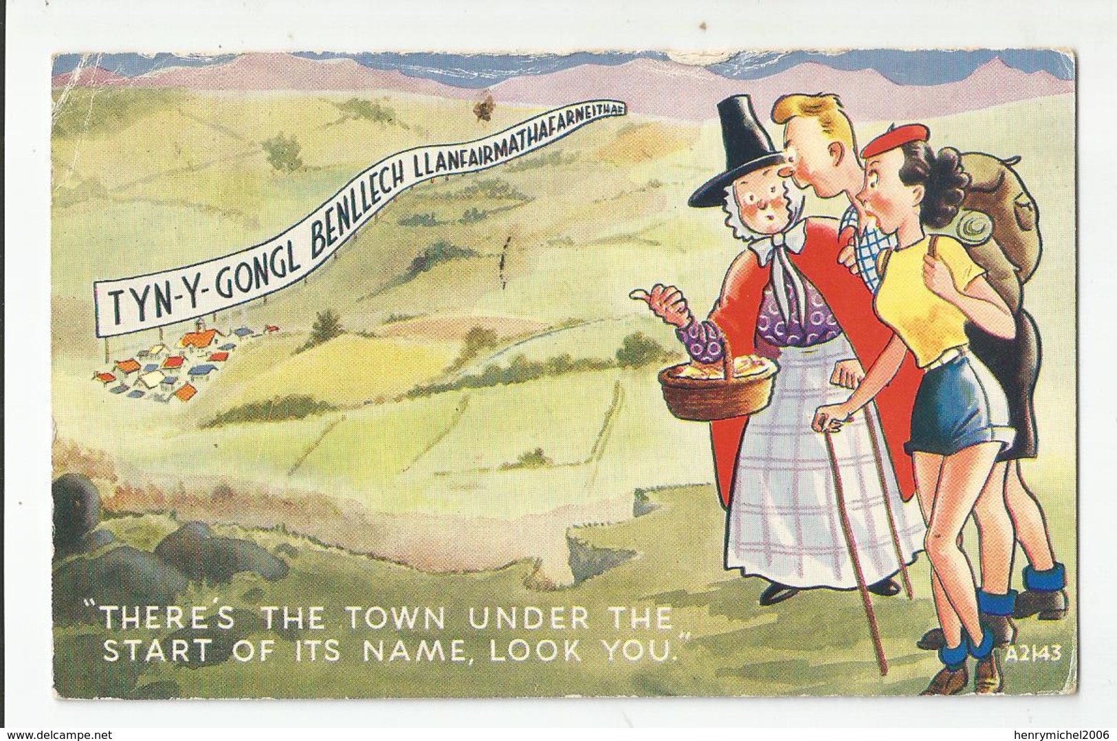 Humour England Seaford Sussex 1955 There's The Town Under The Start Of Its Name , Look You, Randonnée Pedestre - Humour