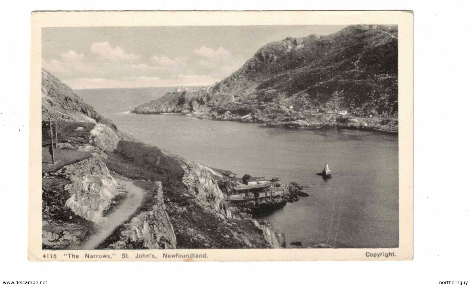 ST. JOHN'S, Newfoundland, Canada, "The Narrows", Old White Border Ayre Postcard - St. John's