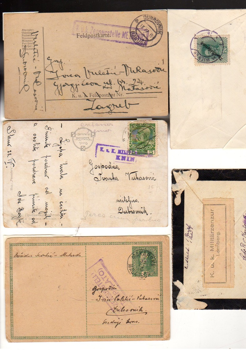 1916-1918  Lot Document Cachet Militaire , Censure ........... ( 7 Pieces  ) - Briefe U. Dokumente