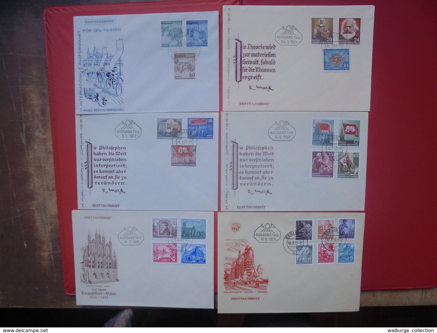 D.D.R 1953 SERIE DES ENVELOPPES FDC - Andere & Zonder Classificatie