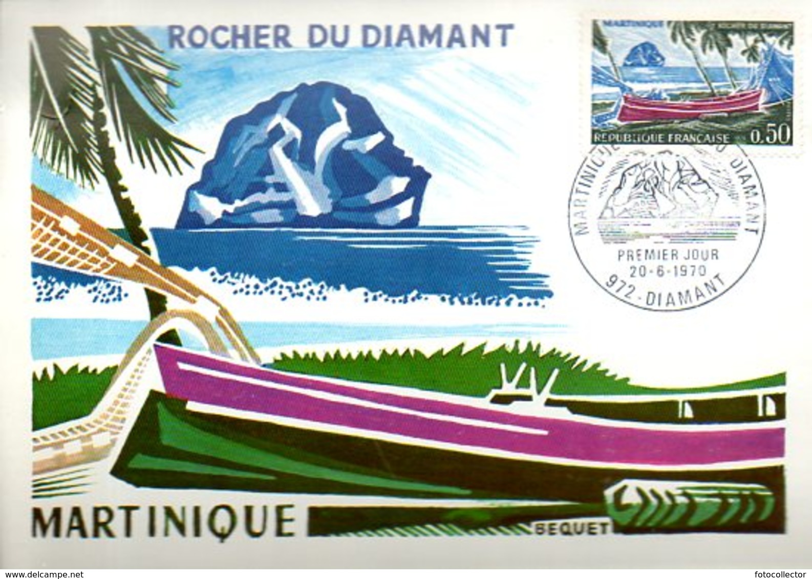 Carte 1er Jour : Rocher Du Diamant Martinique (972) - Antilles