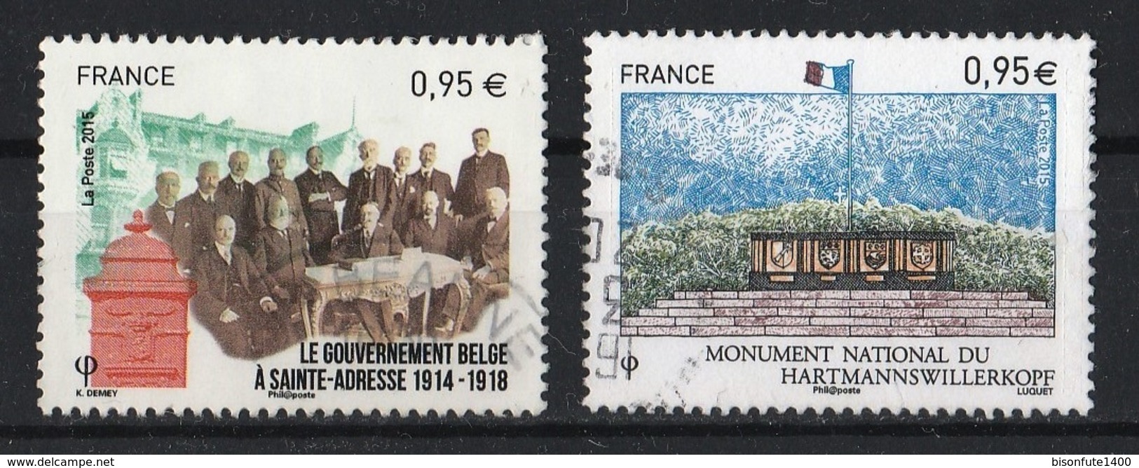 France 2015 : Timbres Yvert & Tellier N° 4934 Et 4966 Avec Oblit. Rondes. - Gebraucht