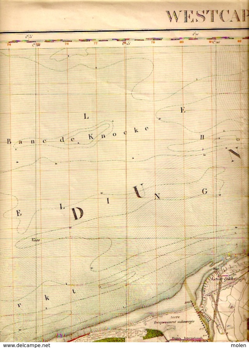 ©1861-62 WESTKAPELLE STAFKAART KNOKKE-HEIST SCHELDE ZEEBRUGGE LISSEWEGE DUDZELE RAMSKAPELLE OOSTKERKE DUINBERGEN S242 - Knokke