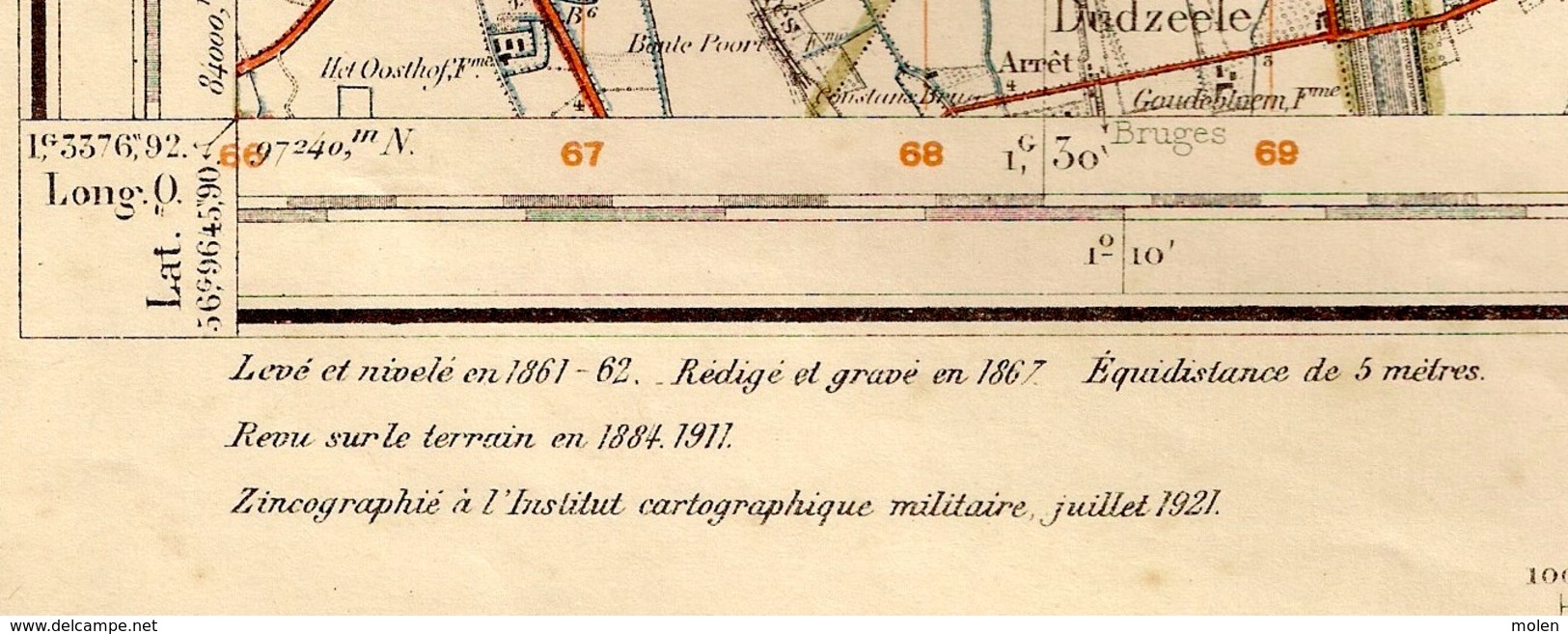 ©1861-62 WESTKAPELLE STAFKAART KNOKKE-HEIST SCHELDE ZEEBRUGGE LISSEWEGE DUDZELE RAMSKAPELLE OOSTKERKE DUINBERGEN S242