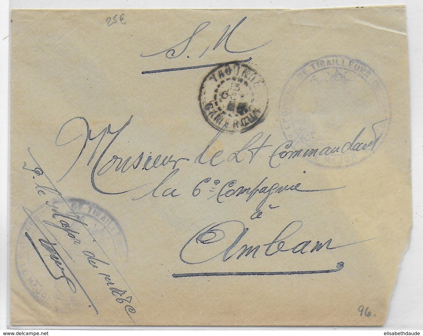 1943 - CAMEROUN FRANCE LIBRE - ENVELOPPE FM Du 1° REGIMENT De TIRAILLEURS De YAOUNDE => AMBAM - Lettres & Documents