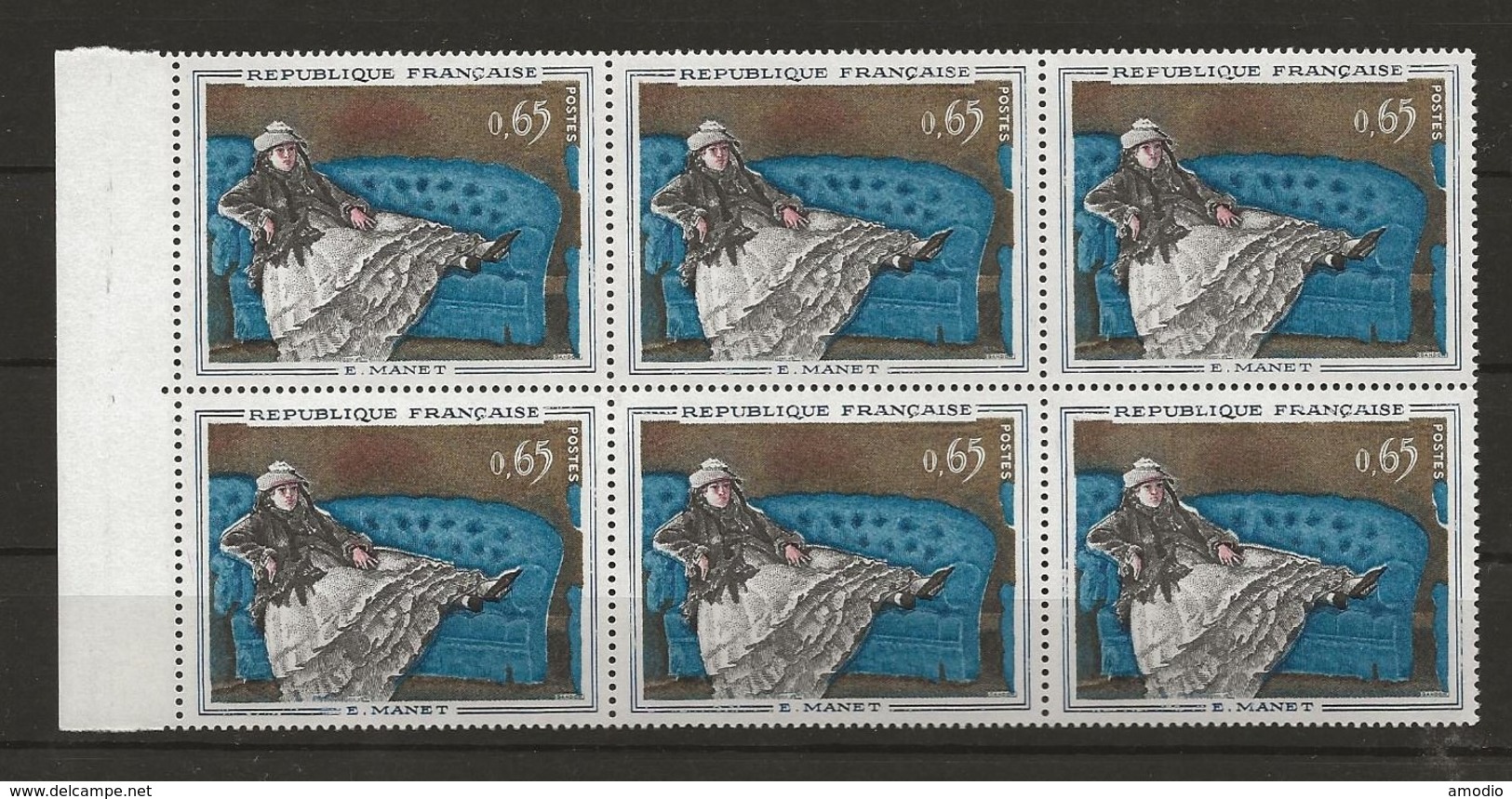 France Bloc De 6 YT 1364 Manet Dont 2x1364a Tenant à Normal N** MNH - Neufs