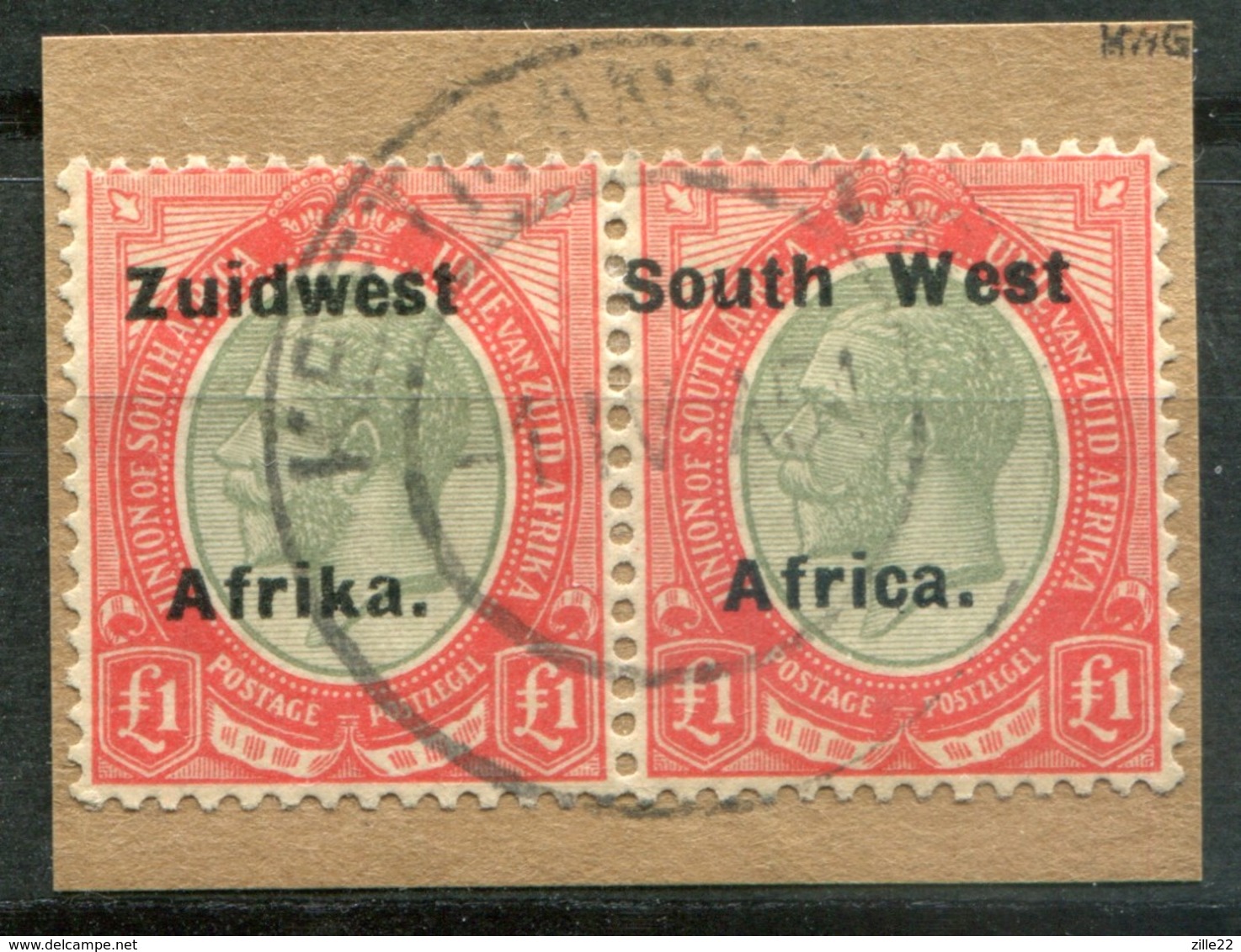 Südwestafrika Mi# 79/80a George V Paar Gestempelt Nach Links Verschobener Aufdruck - South West Africa (1923-1990)