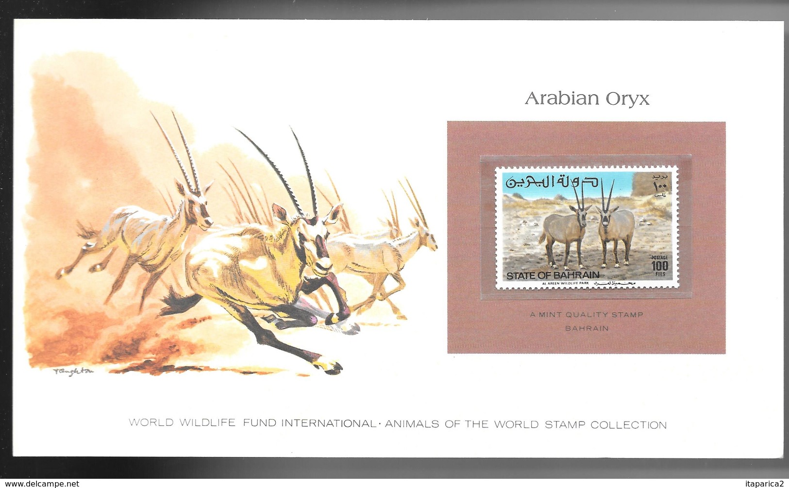 BAHRAÏN 1982 SUPERBE CARTE COLECTION WW  ARABIAN ORYX Avec Timbre MI  N°327 Neuf **sans Charnière /MA06 - Bahreïn (1965-...)