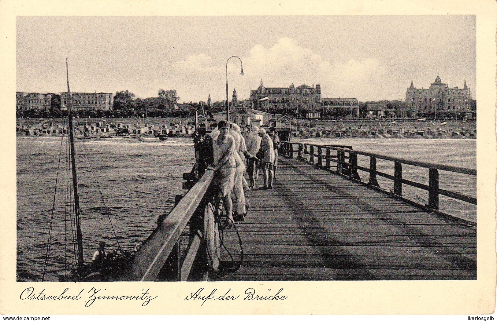 ZINNOWITZ ~1920 " Personen - Auf Der Brücke " Klf. AK - Zinnowitz