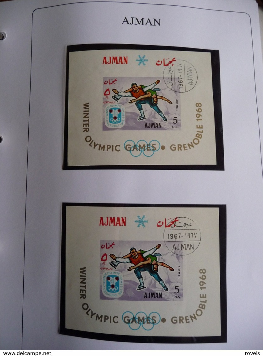 (OLYM1) AJAM 2 SHEETS IMPERF OLYMPIC  WINTER GAMES  GRENOBLE 1968. - Winter 1968: Grenoble