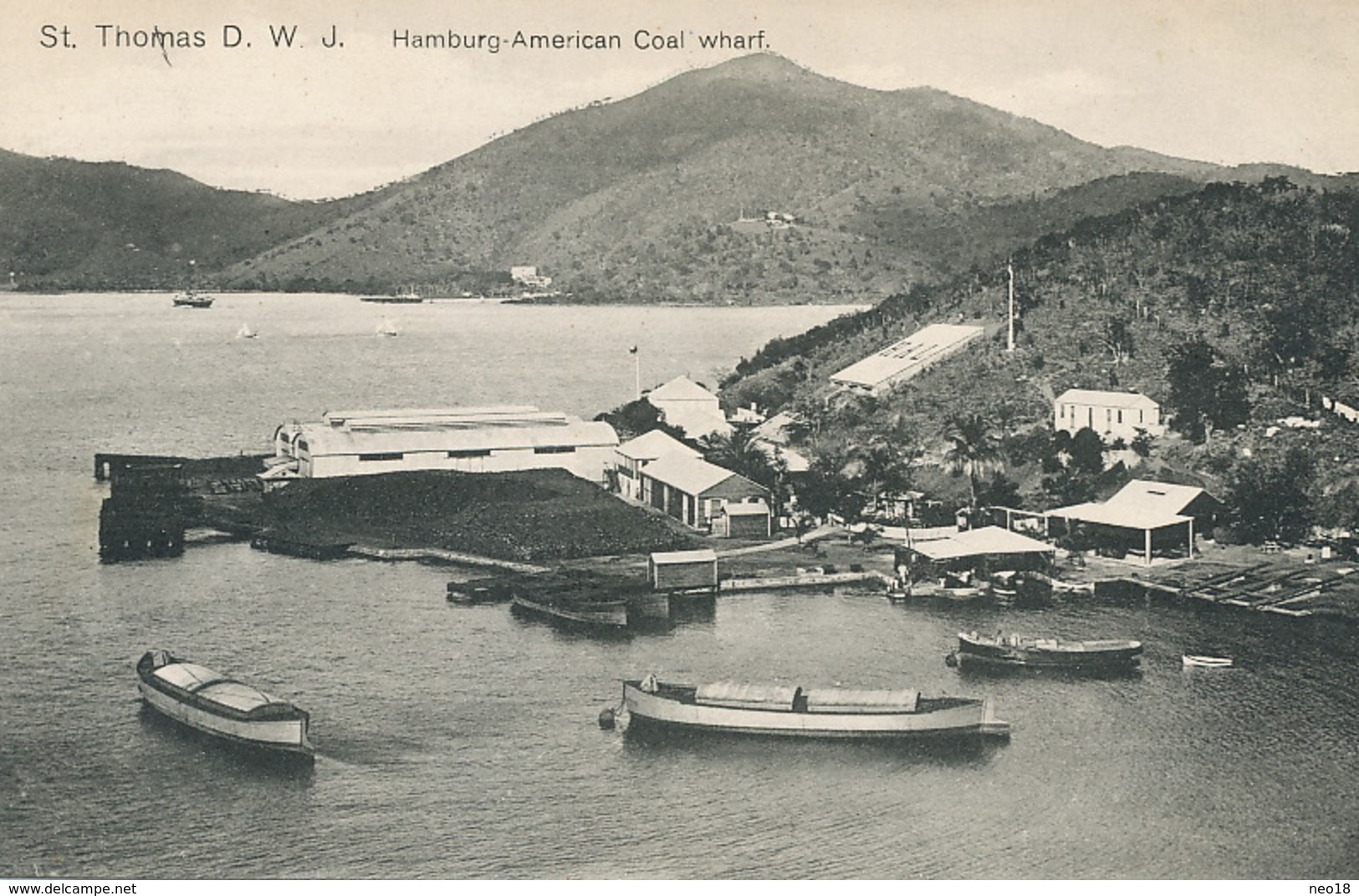 St Thomas Danish West Indies  Hamburg American Coal Wharf - Jungferninseln, Amerik.