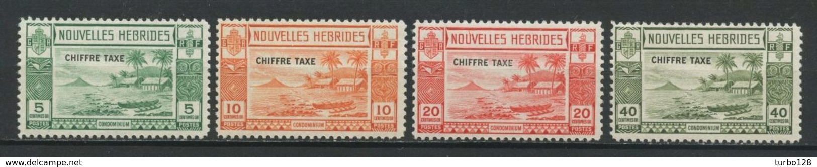 Nlle Hébrides 1938  Taxes N° 11/14 ** Neufs MNH Superbes C 61,60 € Paysage Bateau Pirogue Transports - Timbres-taxe