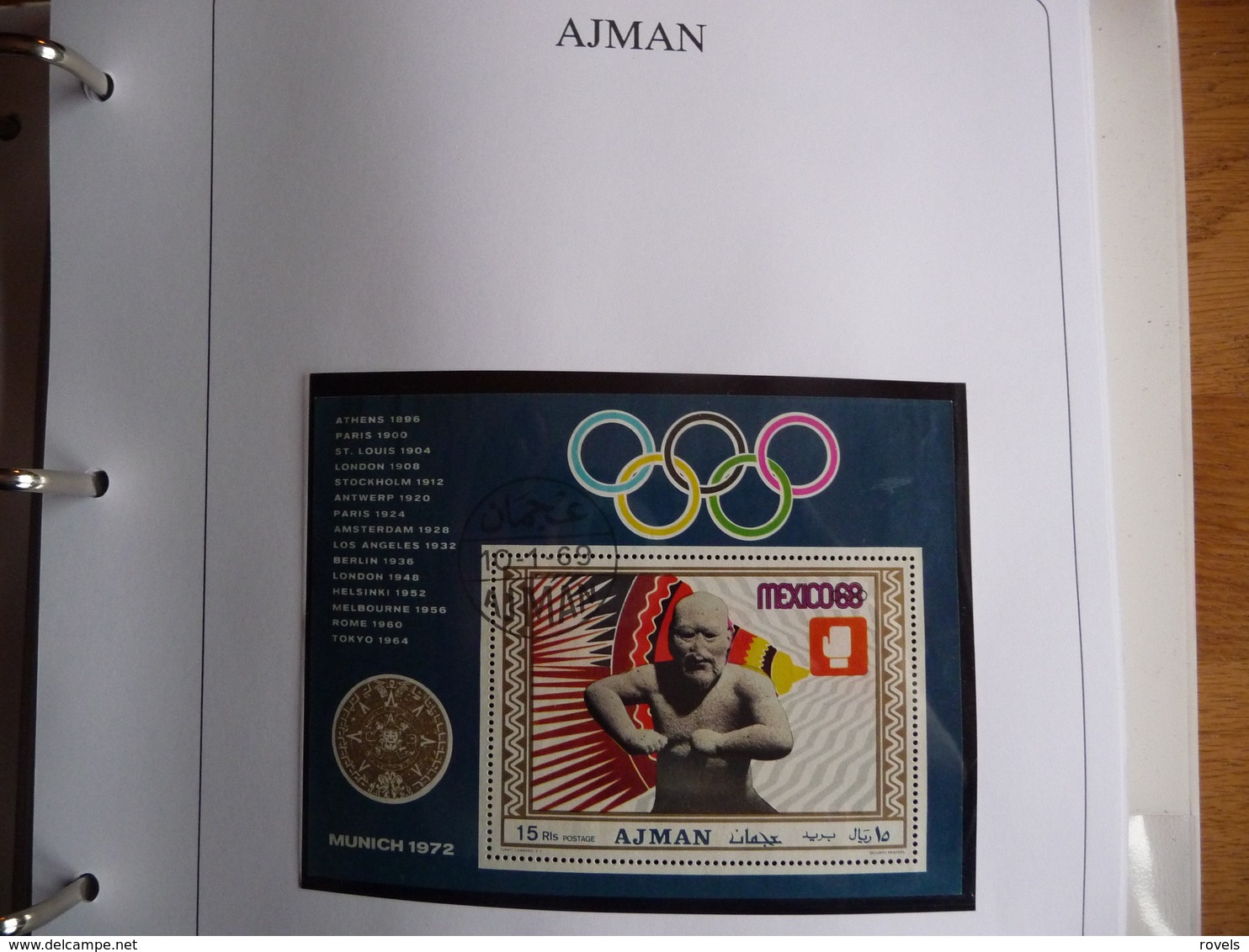 (OLYM1) AJAM   5 SHEETS IMPERF PERF OLYMPIC  ZOMER GAMES MEXICO 1968. - Zomer 1968: Mexico-City