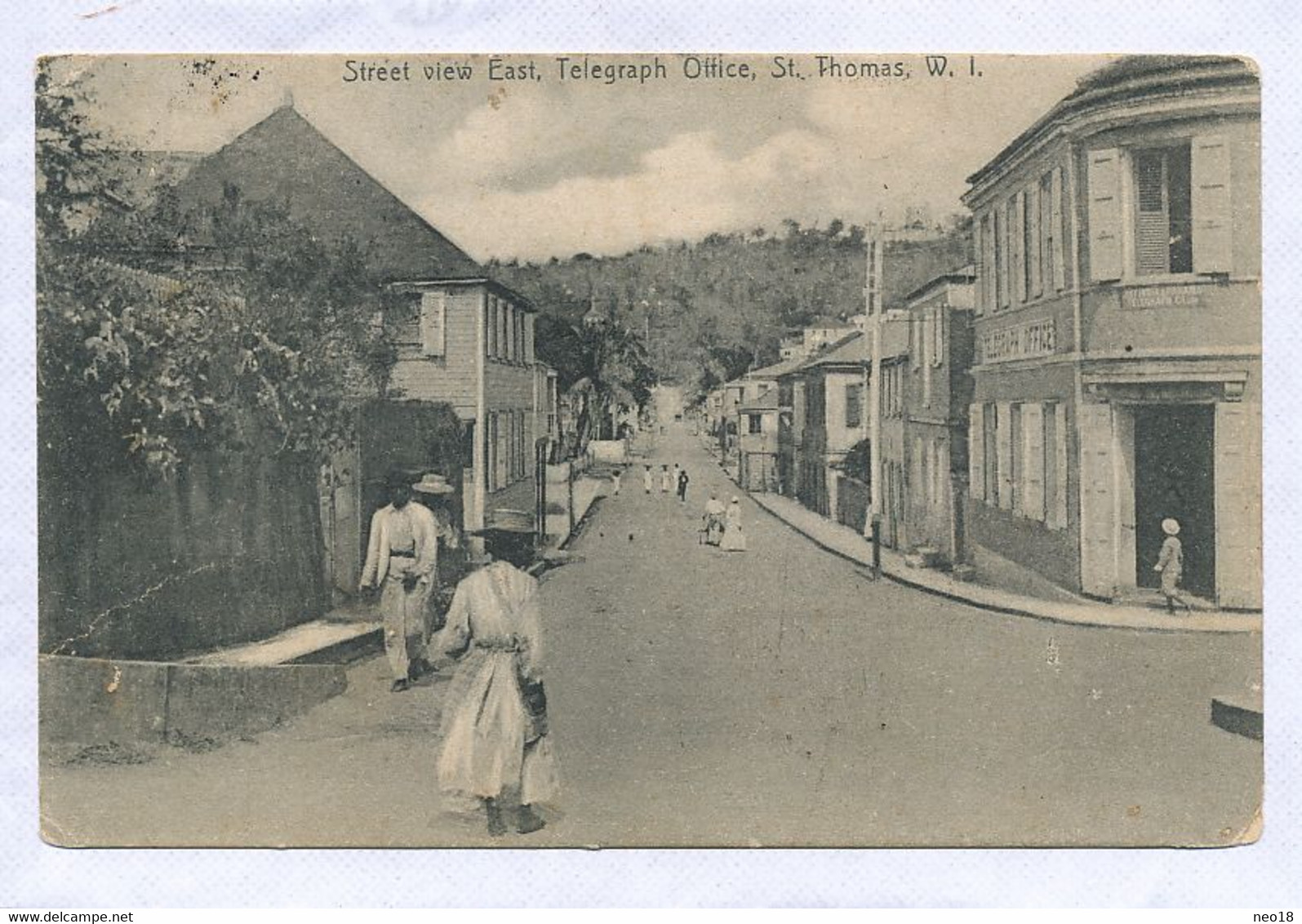 St Thomas Danish West Indies  Street View East, Telegraph Office Edit Lightbourn's . P. Used 1907 To Rio De Janeiro - Vierges (Iles), Amér.