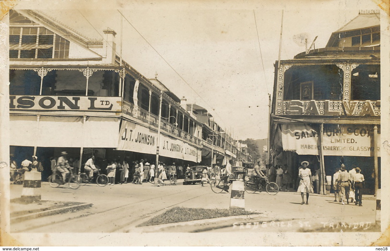 Real Photo Frederick Street Trinidad  Vertical Crease Right Side - Trinidad