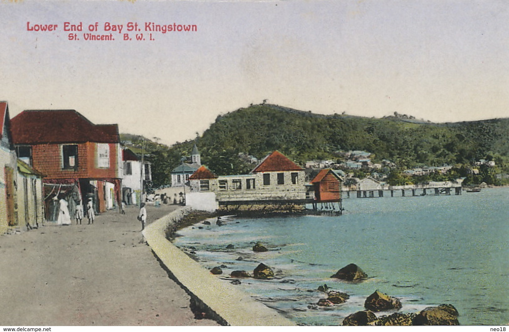 Lower End Of Bay St. Kingstown , St Vincent  Edit  Schiebeler Hamburg . Hand Colored - Saint Vincent E Grenadine