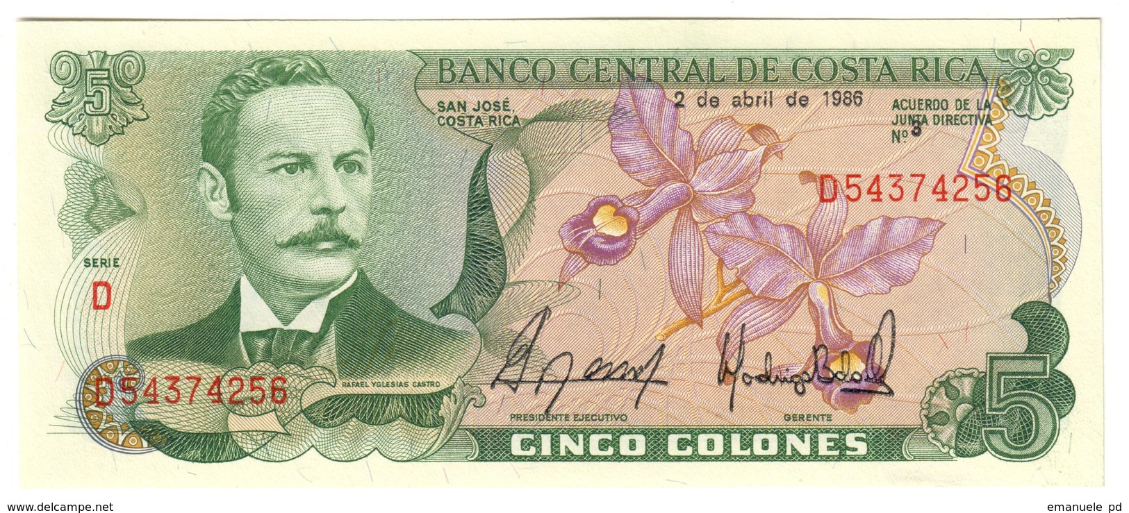 COSTA RICA	5	COLONES	02/04/1986	P236	UNC			.CV. - Costa Rica