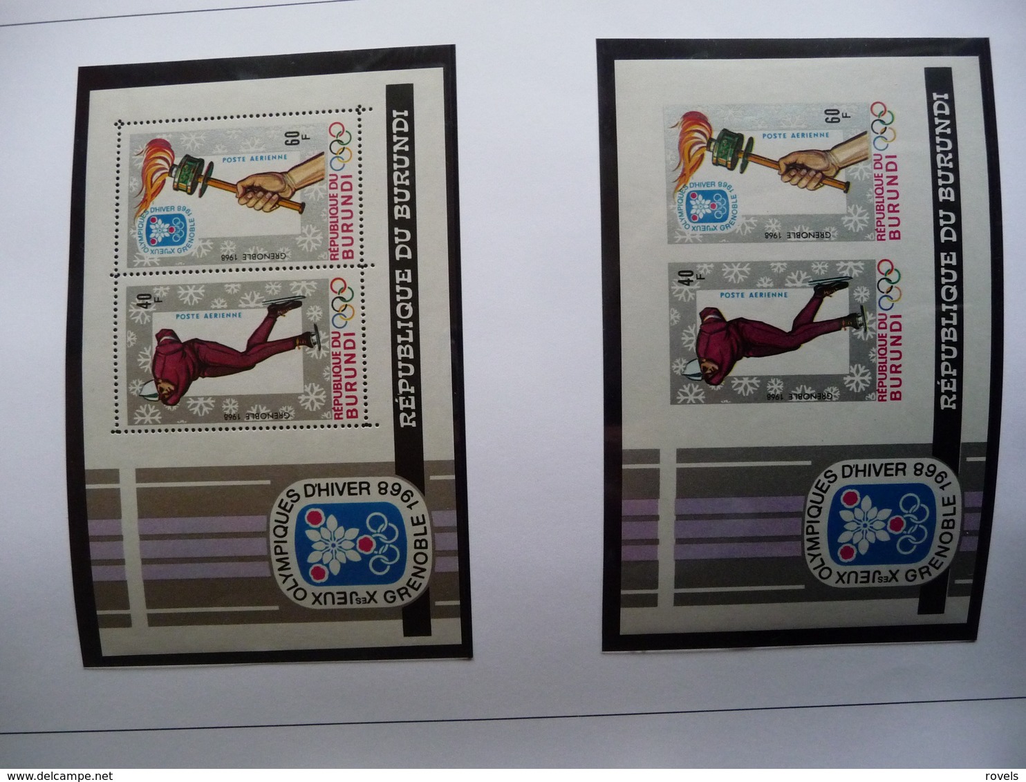 (OLYM1)  BURUNDI  SHEETS IMPERF AND PERF MNH OLYMPIC WINTER GAMES 1968 - Winter 1968: Grenoble