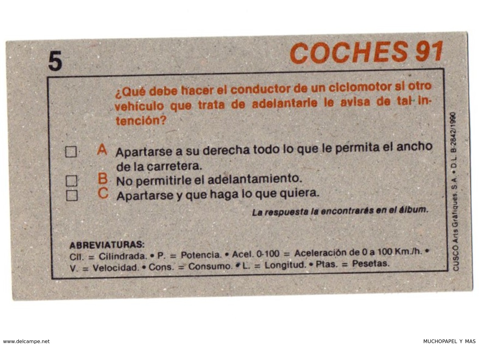 SPAIN ANTIGUO CROMO OLD COLLECTIBLE CARD RARE CITROEN CITROËN AX GT ESPAGNE VOITURE CAR AUTOMÓVIL COCHE AUTO, COCHES 91 - Otros & Sin Clasificación