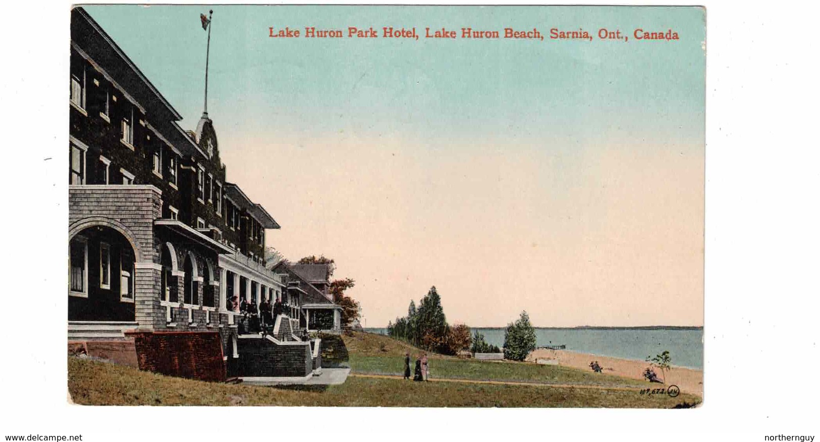 SARNIA, Ontario, Canada, Lake Huron Park Hotel, Lake Huron Beach, 1915 Postcard, Lambton County - Sarnia