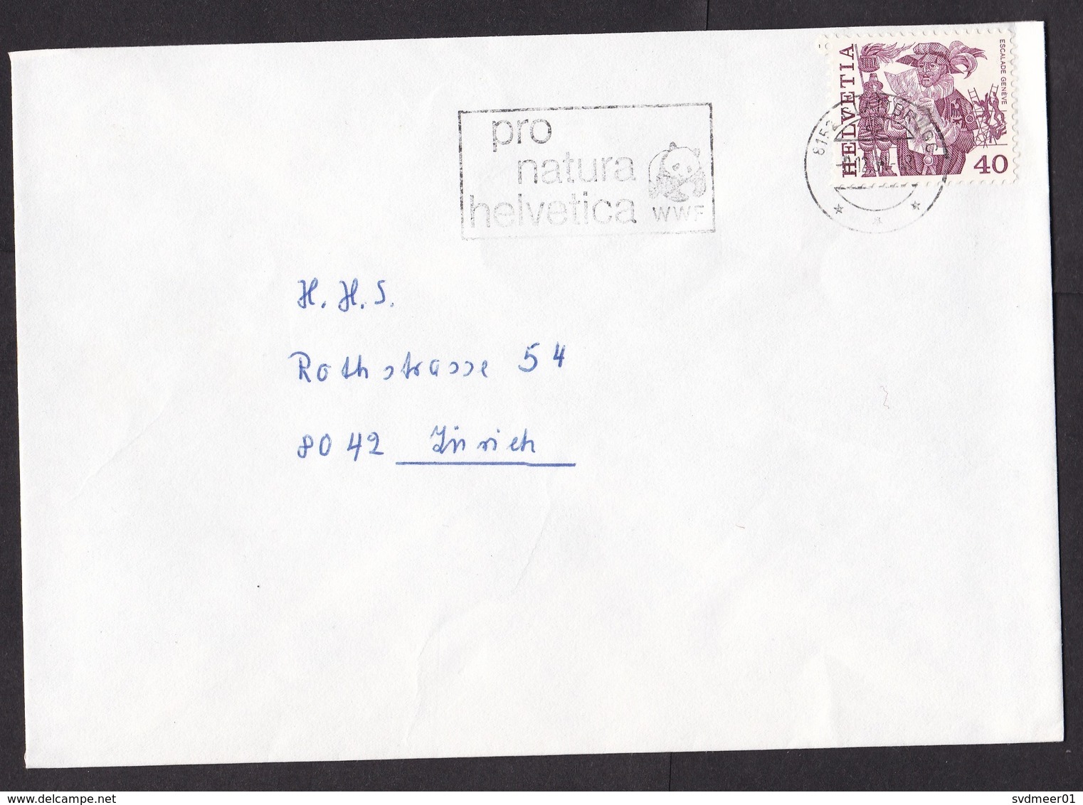 Switzerland: Cover, 1981, 1 Stamp, History, Cancel Swiss WWF, Panda Logo (traces Of Use) - Covers & Documents