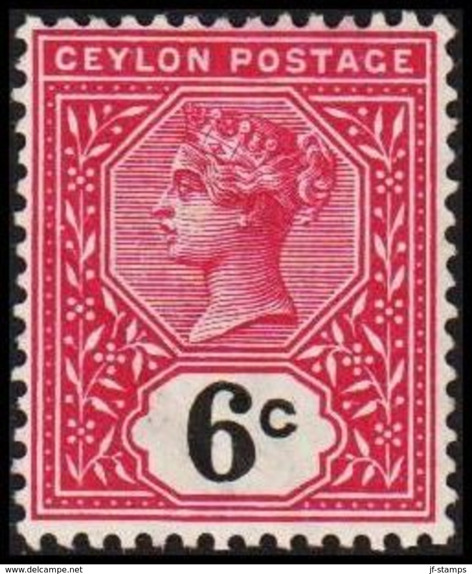 1893-1900. CEYLON. Victoria. 6 C.  (MICHEL 120) - JF319097 - Altri & Non Classificati