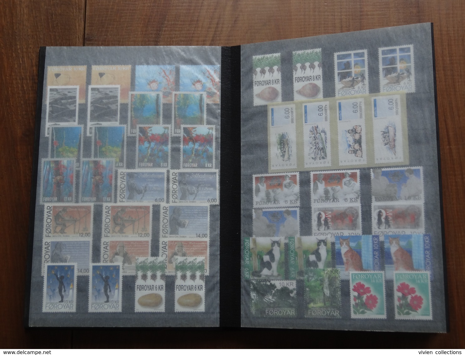 Collection de timbres des iles Féroé (Danemark) 1991 à 2016 en générale x 2 exemplaires neufs dans un album faciale 700€