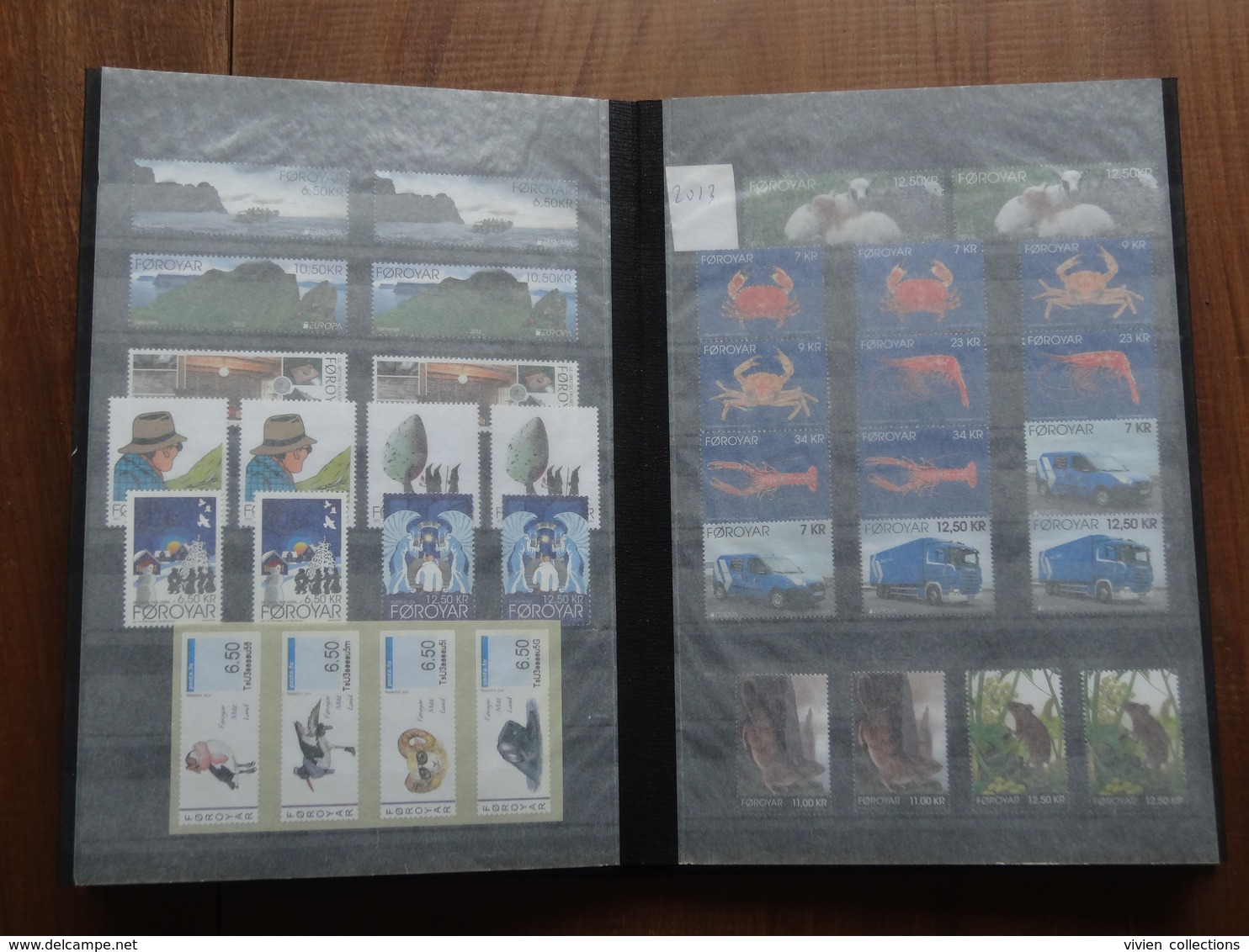 Collection de timbres des iles Féroé (Danemark) 1991 à 2016 en générale x 2 exemplaires neufs dans un album faciale 700€