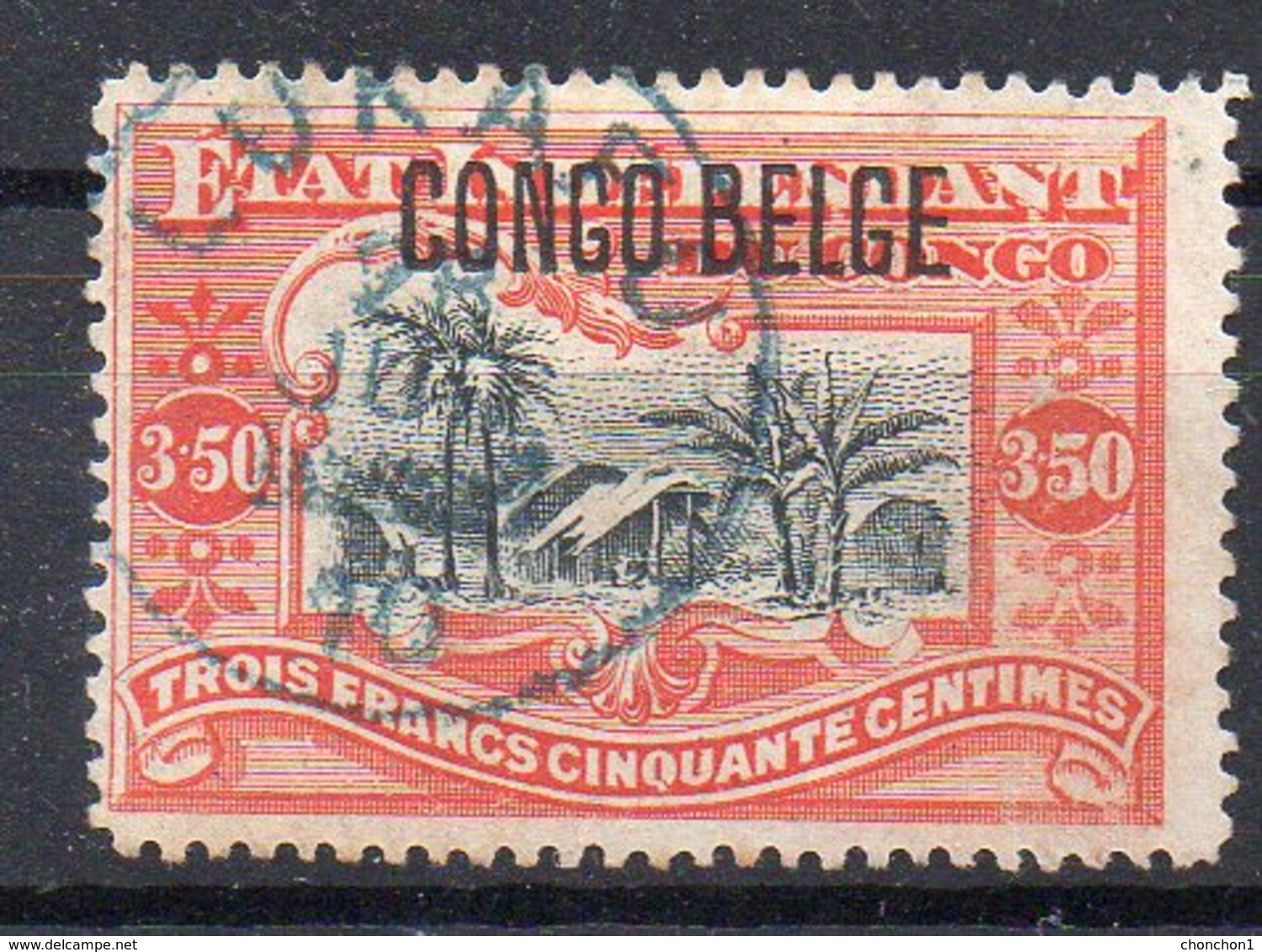 CONGO - MOLS -3.50F  COB 47 - Typo T1- Obl LUKAFU En Bleu 1910  - RRR - TTB - KX4 - Oblitérés