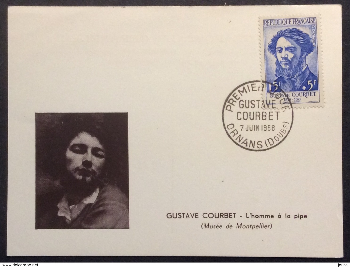 N263 Gustave Courbet  1169 Ornans Premier Jour 7/6/1958 Carte Maximum - 1950-1959