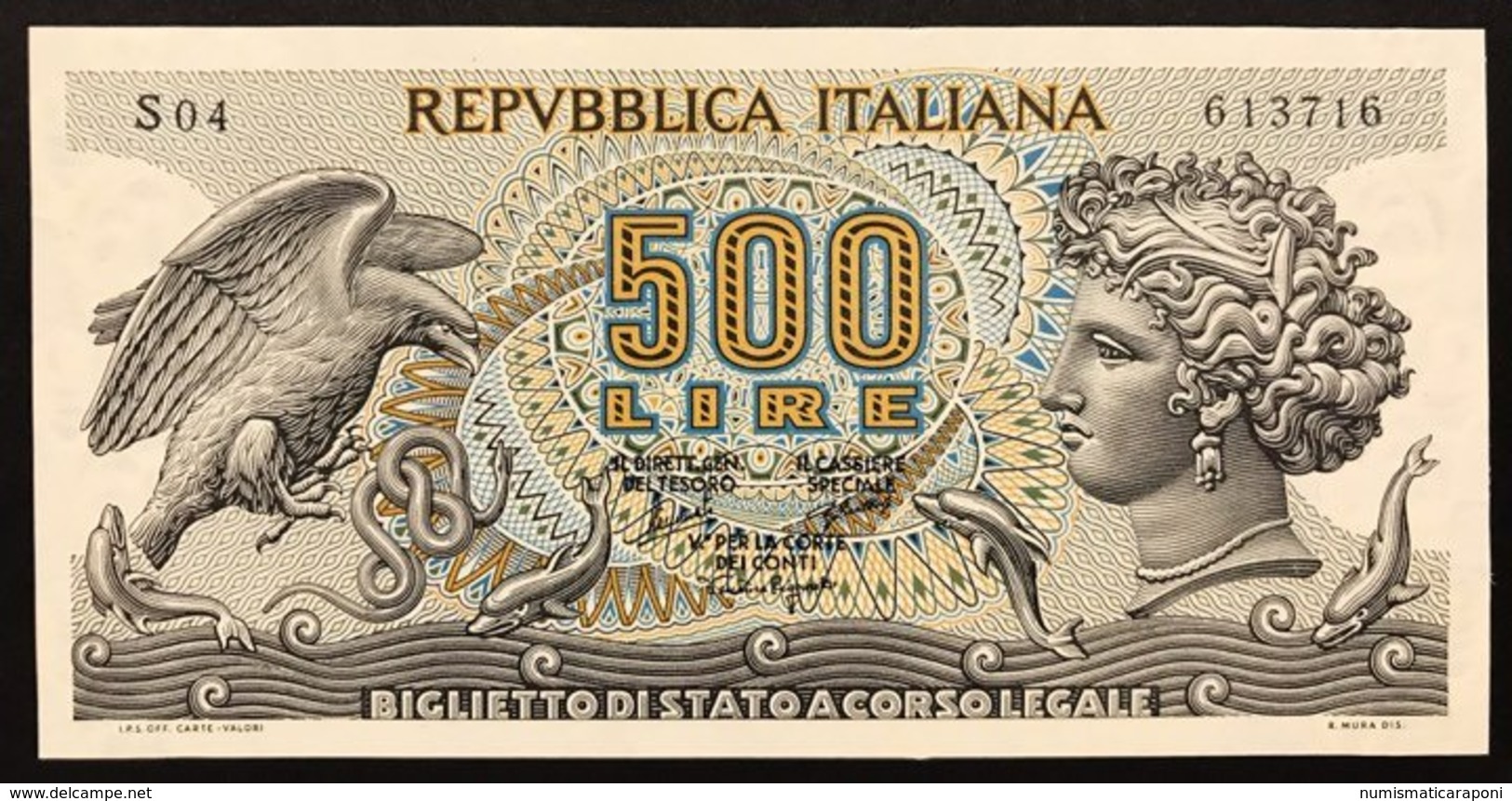 500 LIRE ARETUSA 20 06 1966 Sup/FDS  LOTTO 2306 - 500 Lire