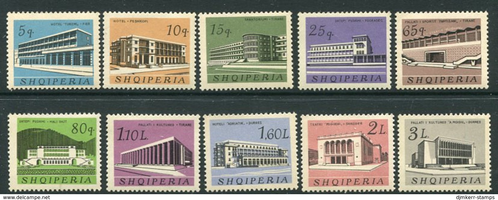 ALBANIA 1965 Buildings MNH / **.  Michel 994-1003 - Albanië