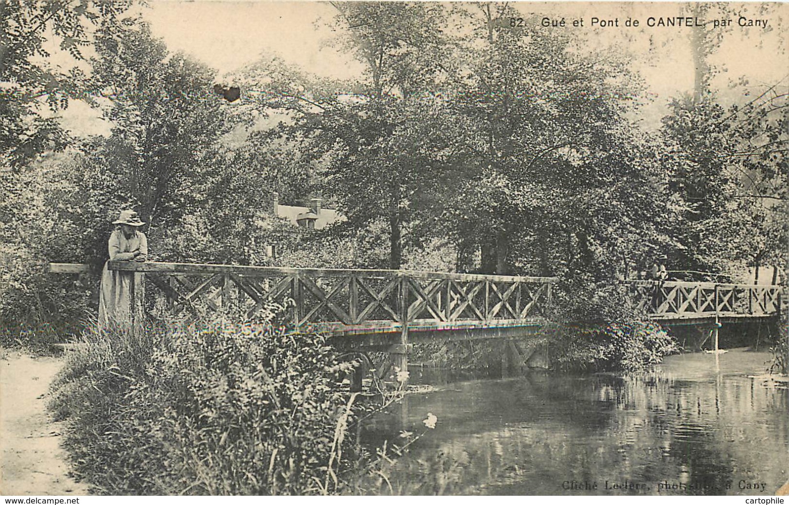 76 - CANTEL Par CANY - Gué Et Pont En 1908 - Cany Barville