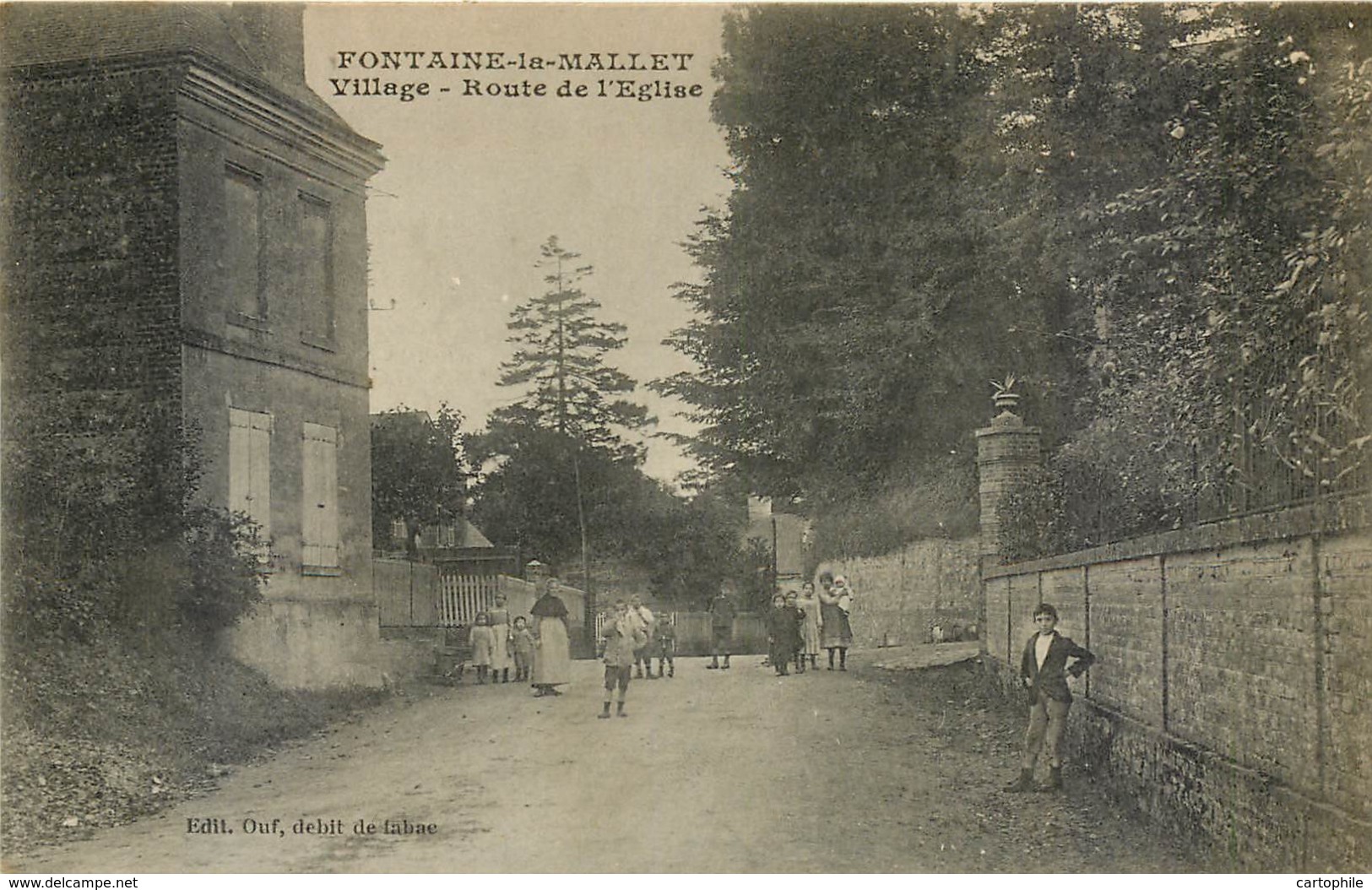 76 - FONTAINE LA MALLET - Village - Route De L'Eglise - Animée - Otros & Sin Clasificación