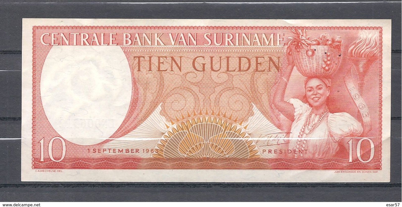 SURINAM 10 Gulden 1963 - Surinam