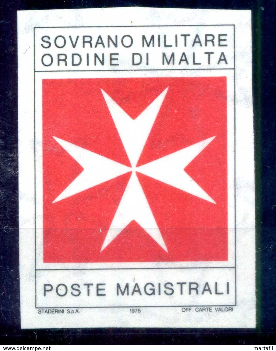 1975 SMOM Segnatasse NON EMESSO Imperf. Nuovo MNH ** CERTIFICATO - Sovrano Militare Ordine Di Malta