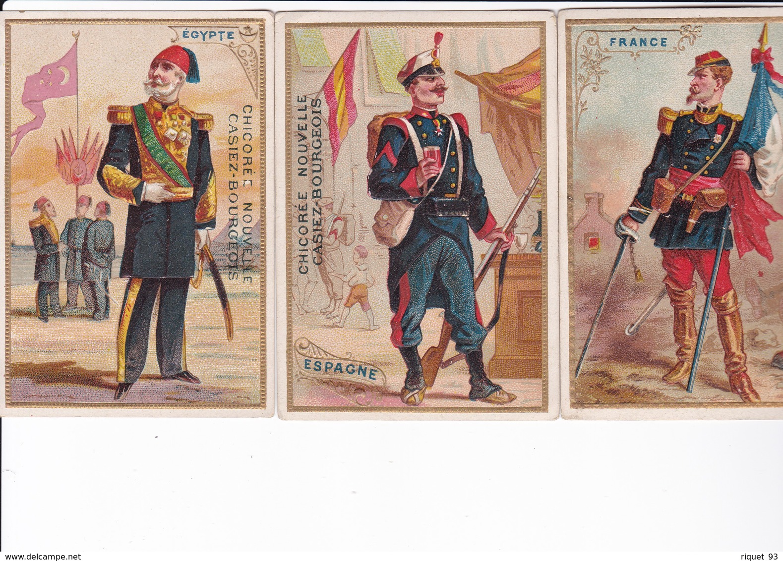 Lot 10 Images- Uniformes Militaires Divers Pays-en Relief- Pour La Chicorée De Casiez-Bourgeois. Cambrai - Sonstige & Ohne Zuordnung