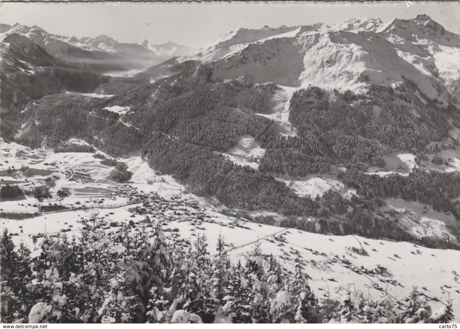 Suisse - Klosters - Gotschnagrat - Casanna - Weissfluh - Cachet Hotel Weisskreuz-Belédère - 1958 - Klosters