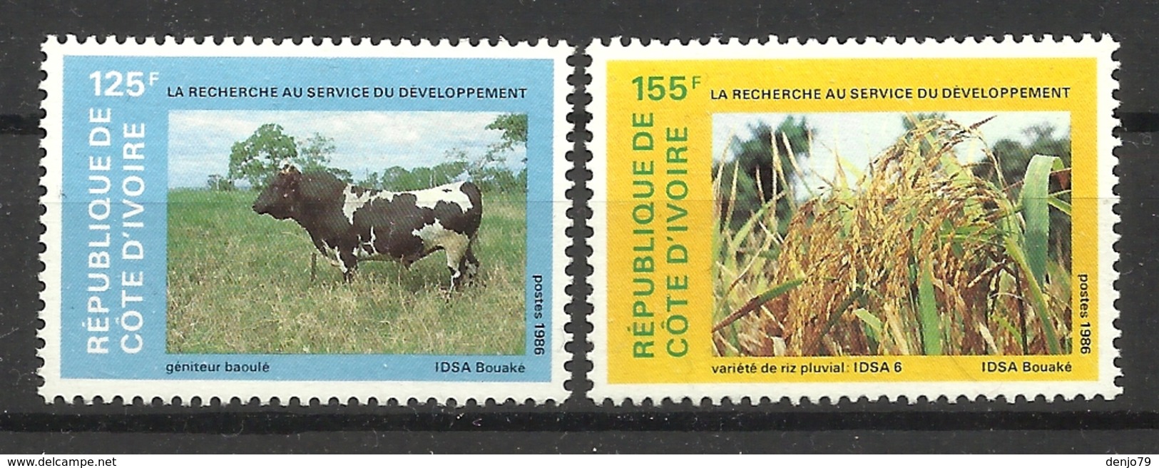 IVORY COAST 1986  RESEARCH & DEVELOPMENT,CATTLE  MNH - Ivory Coast (1960-...)