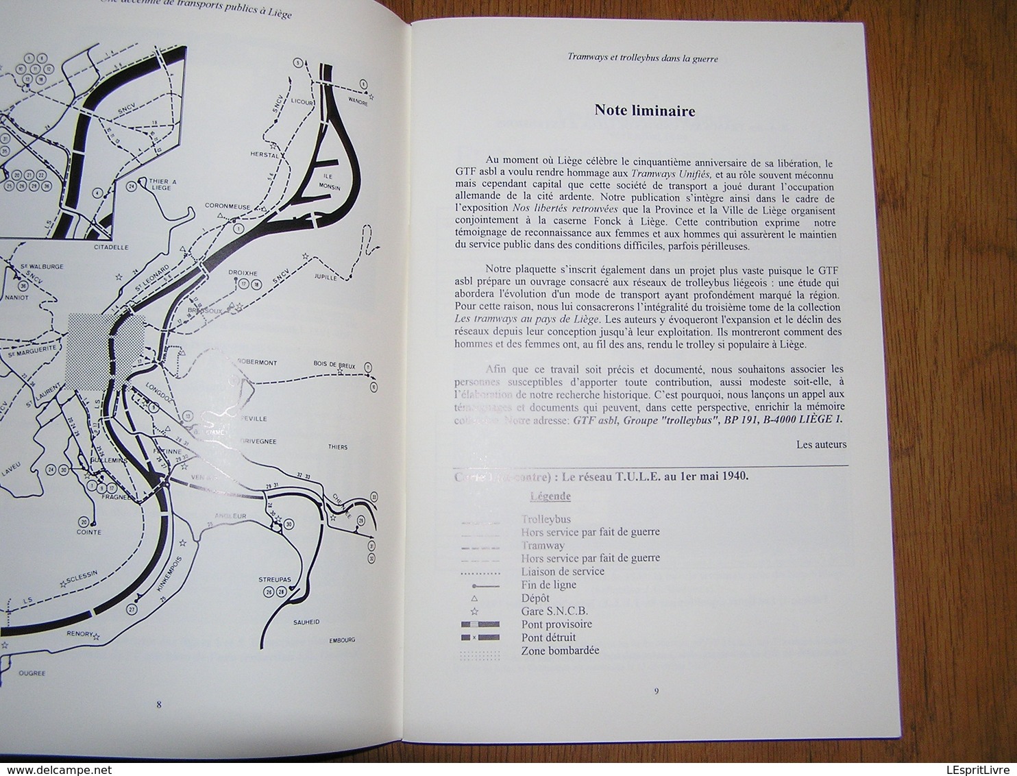 TRAMWAYS ET TROLLEYBUS DANS LA GUERRE 1939 1945 Liège Régionalisme Tram SNCV Vicinaux Trams Bus Bombardements V1 40 45 - Spoorwegen En Trams