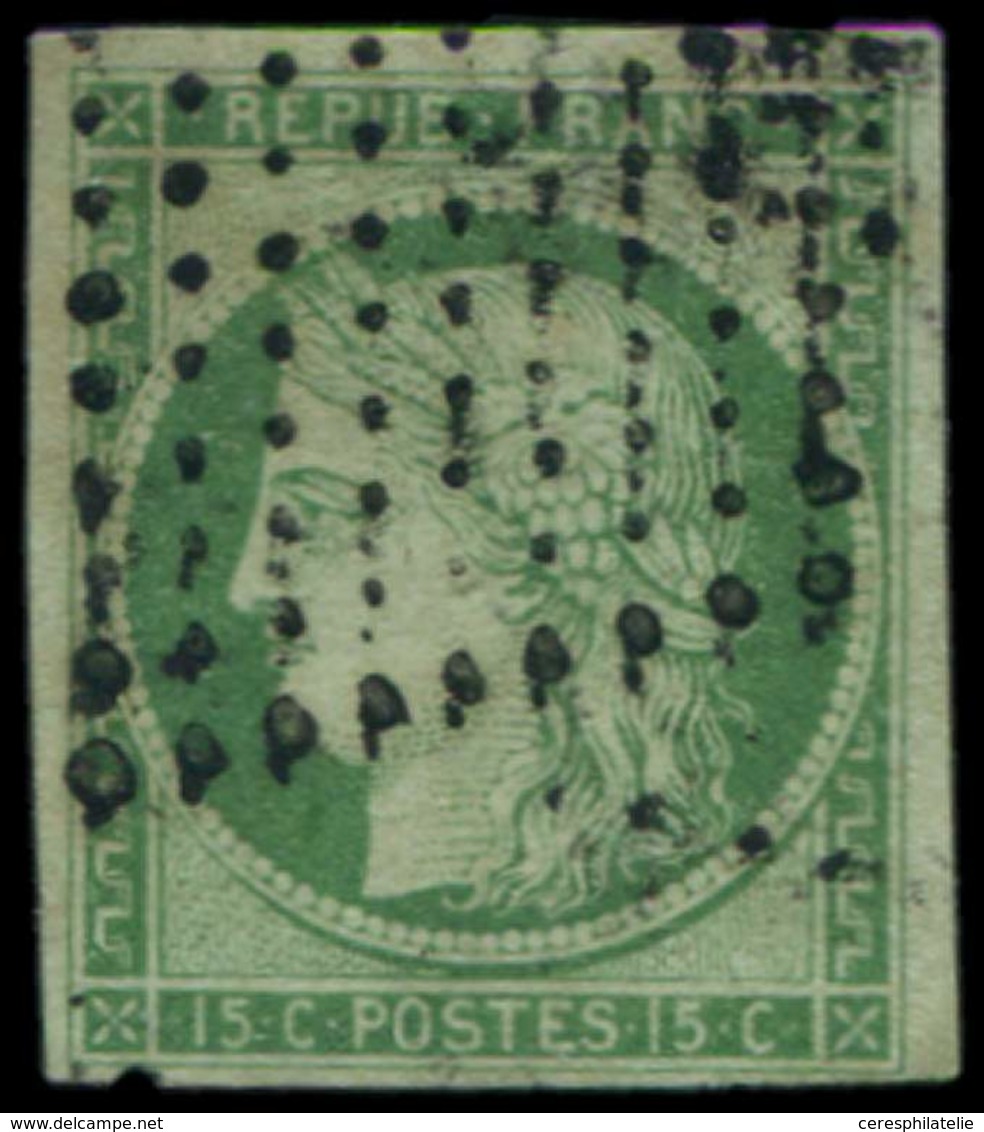 EMISSION DE 1849 - 2    15c. Vert, Oblitéré Losange De Pts TB - 1849-1850 Cérès