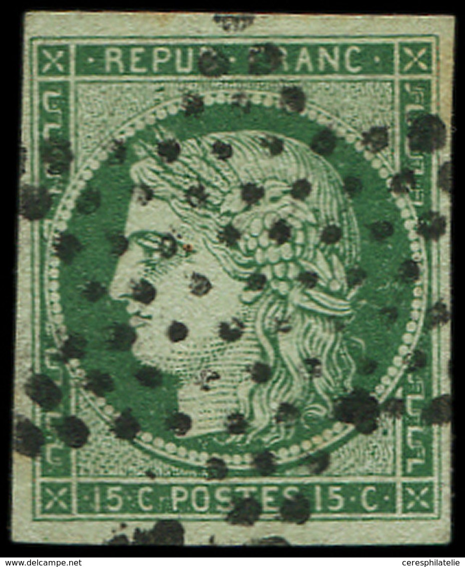 EMISSION DE 1849 - 2b   15c. Vert Foncé, Obl. ETOILE, TTB - 1849-1850 Cérès