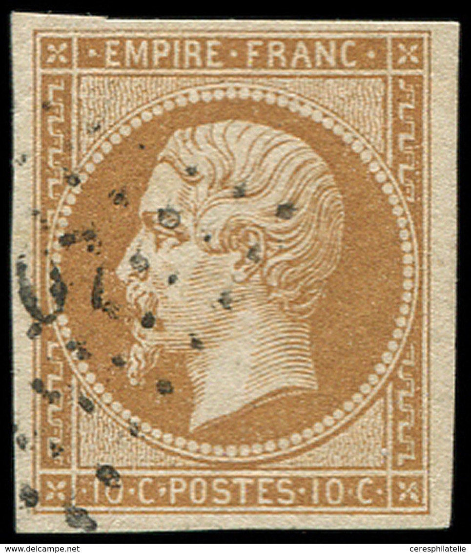 EMPIRE NON DENTELE - 13B  10c. Brun Clair, T II, Obl. PC, TB/TTB - 1853-1860 Napoléon III