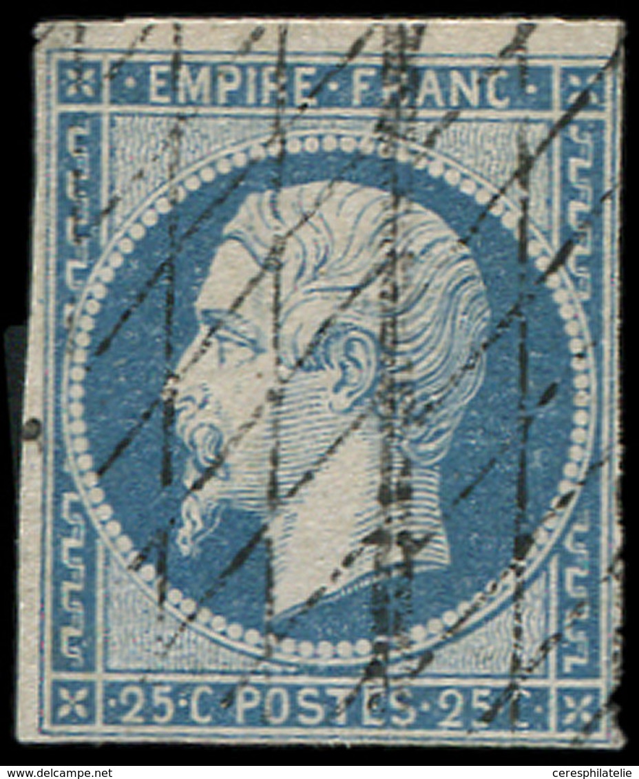 EMPIRE NON DENTELE - 15   25c. Bleu, Obl. GRILLE SANS FIN, TB. Br - 1853-1860 Napoleon III