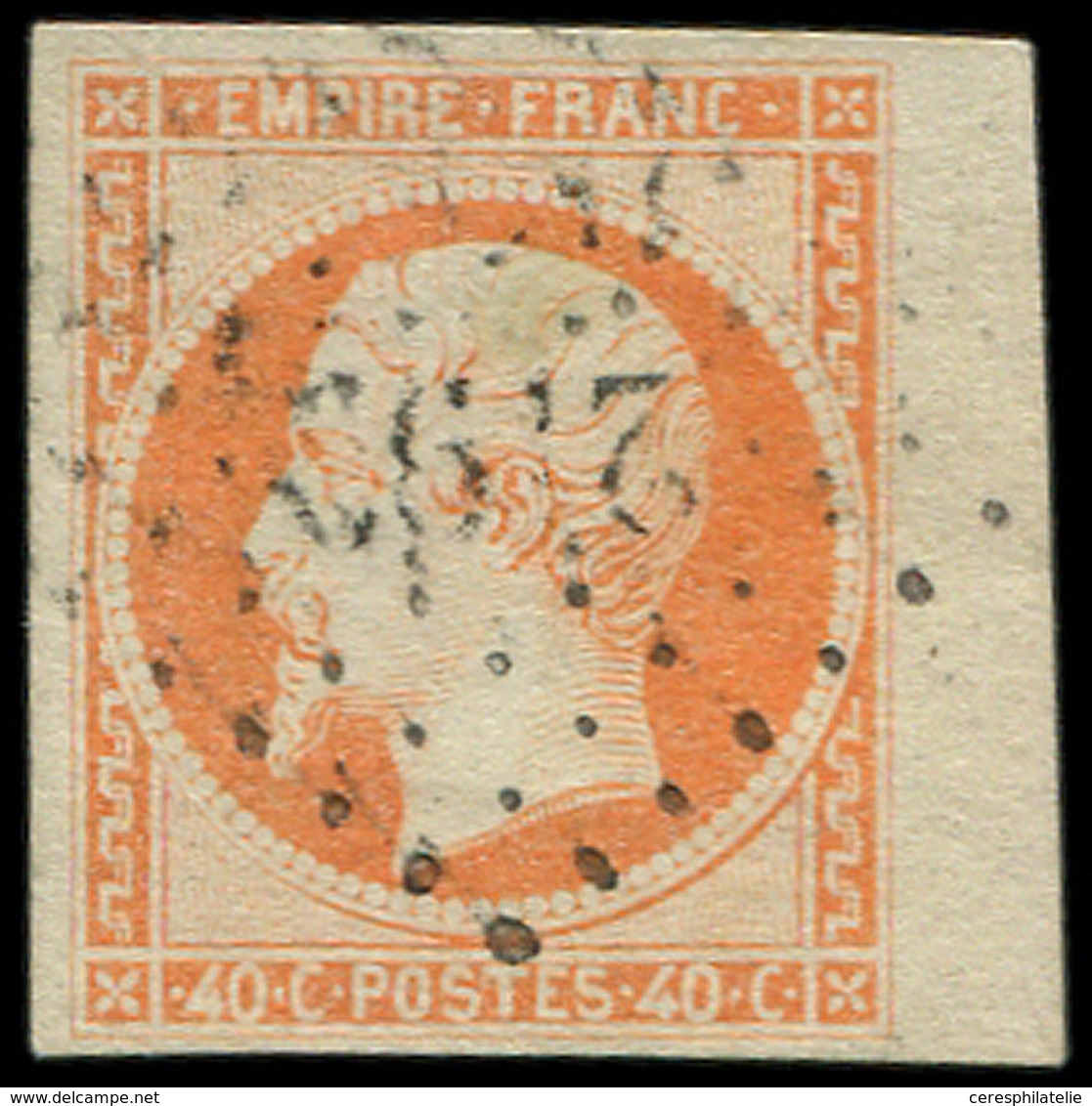 EMPIRE NON DENTELE - 16   40c. Orange, Obl. PC 2199, Petit Bdf, TTB - 1853-1860 Napoleon III