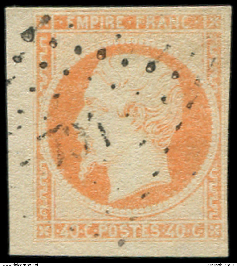 EMPIRE NON DENTELE - 16b  40c. Orange Sur Paille, Obl. PC 791, Petit Bdf, TTB/Superbe - 1853-1860 Napoléon III