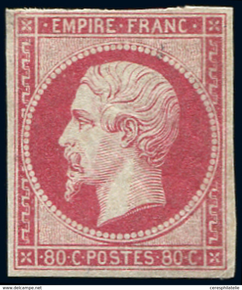 * EMPIRE NON DENTELE - 17B  80c. Rose, Inf. Imperfection De G. Dans Un Angle, Mais Très Frais Et TB. C - 1853-1860 Napoléon III.